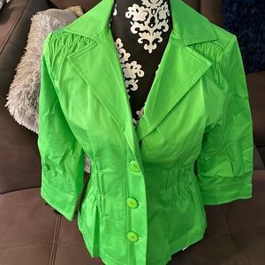 JOAN RIVERS Green 3/4 Sleeve Blazer Jacket Size Small